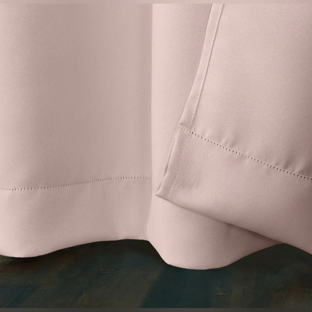 Sun Zero Saxon Energy Saving Blackout Grommet Curtain Panel; Set of 2 Panels